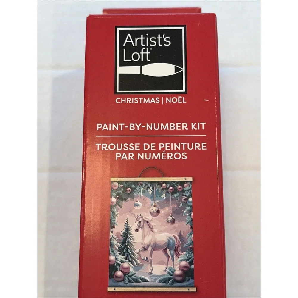 Artist's Loft Christmas Unicorn Ornament Scene Paint by Number Kit New in box